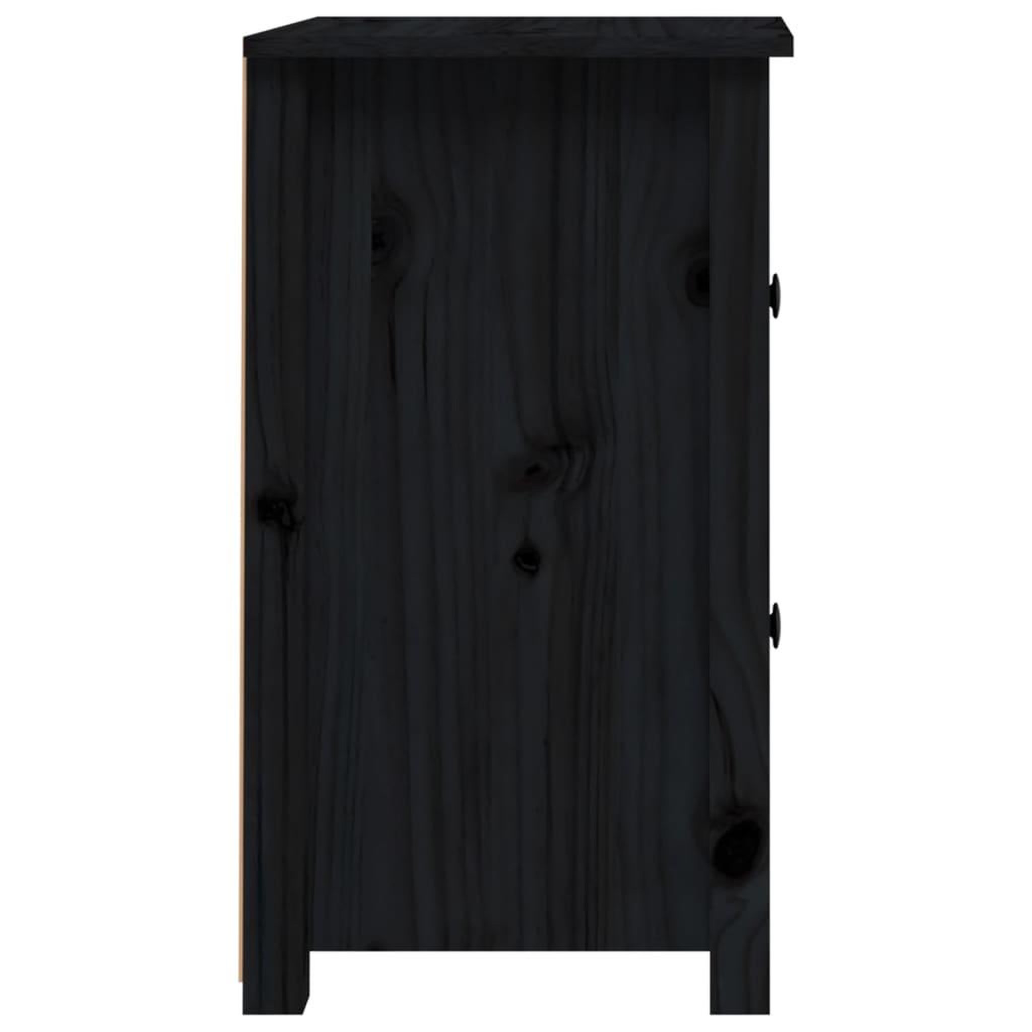 Voir la diapositive 5 : VIDAXL Tables de chevet 2 pcs Noir 40x35x61,5 cm Bois de pin massif