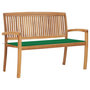 Voir la diapositive 1 : VIDAXL Banc de jardin empilable et coussin 128,5cm Bois de teck massif