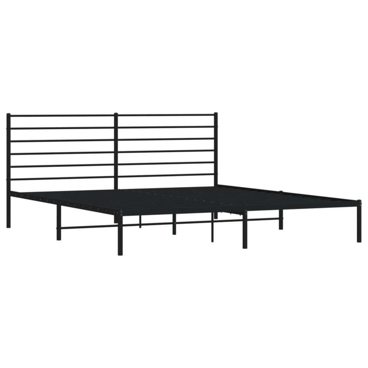 VIDAXL Cadre de lit metal sans matelas et tete de lit noir 180x200 cm