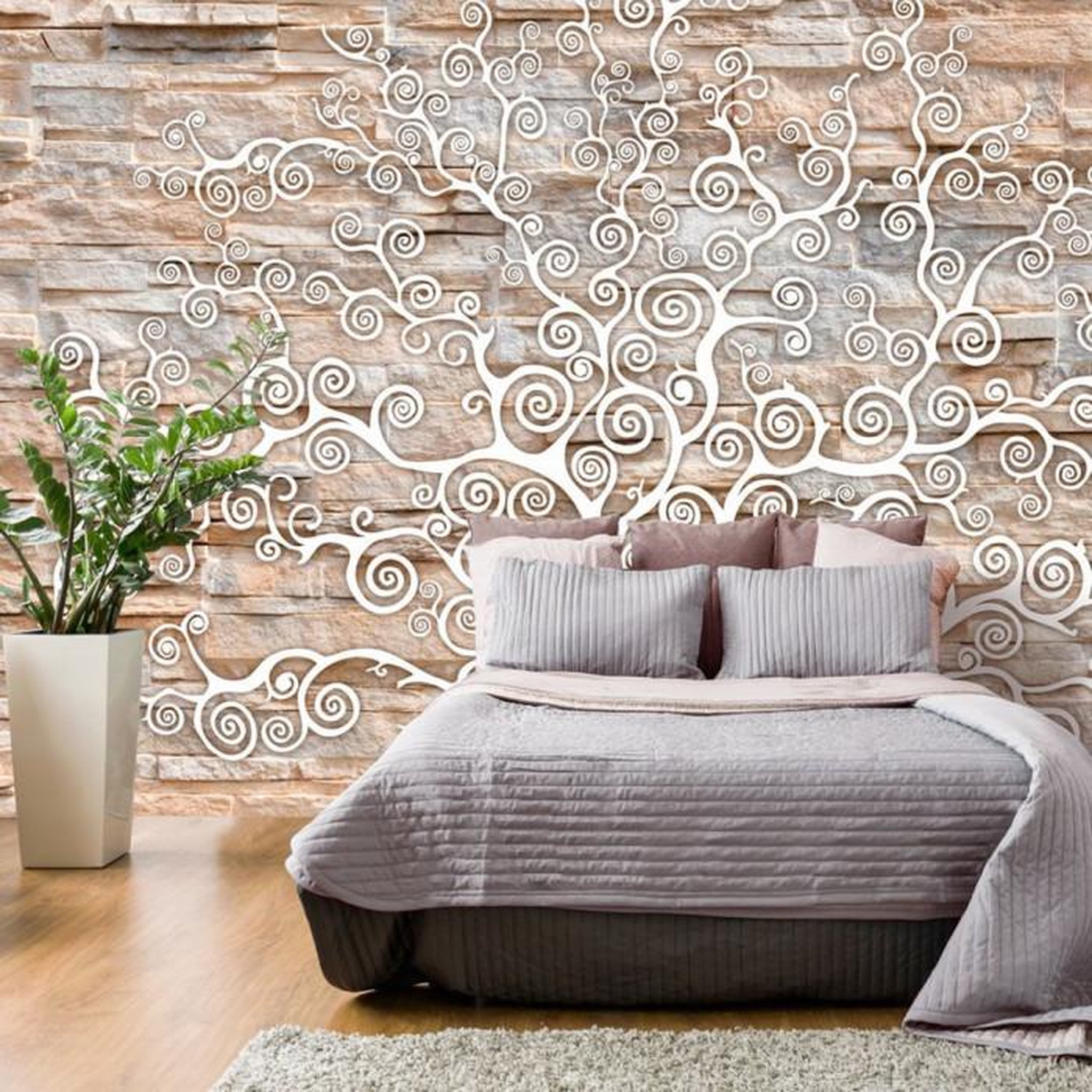 Paris Prix Papier Peint  Stone Tree. Coloris disponibles : Multicolore
