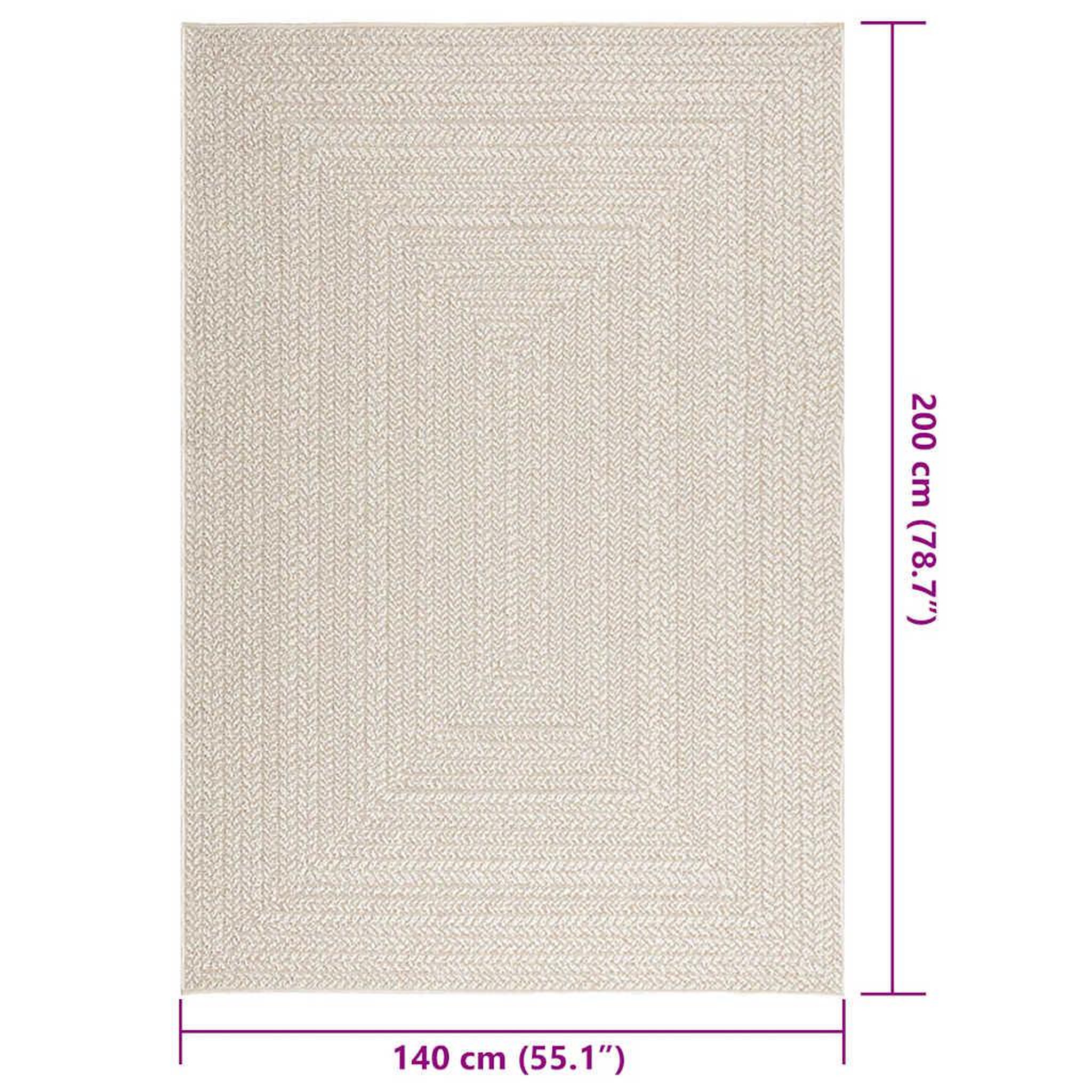 Voir la diapositive 6 : VIDAXL Tapis ZIZUR creme 140x200 cm aspect de jute interieur exterieur