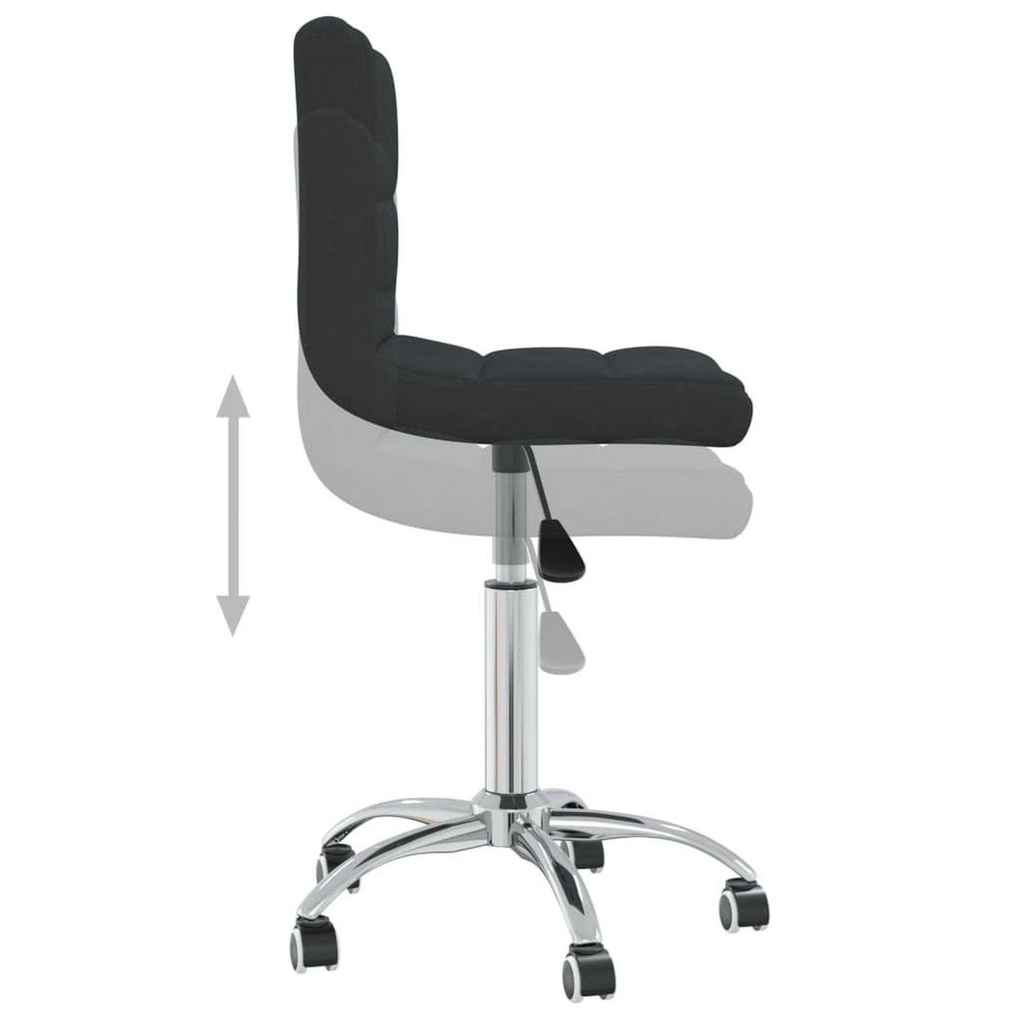 Voir la diapositive 5 : VIDAXL Chaise pivotante de salle a manger Noir Tissu