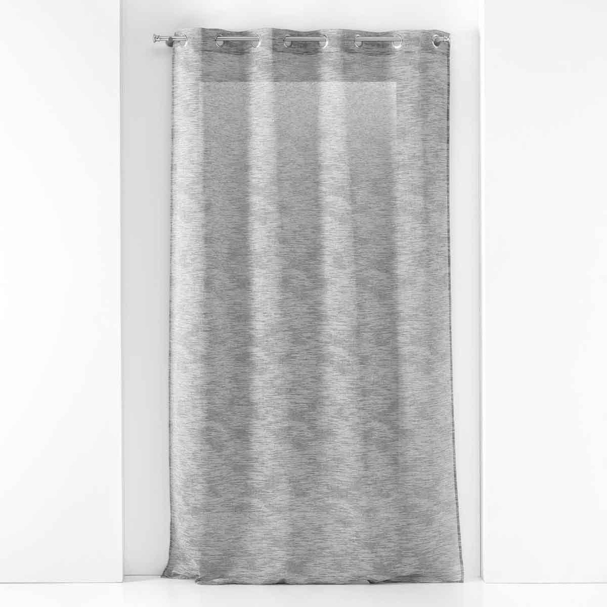 Douceur d'Intérieur Rideau voilage à œillets  zebra  140x240cm anthracite