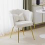 Voir la diapositive 2 : MERAX Fauteuil Fixe Avec Coussin Papillon Et Pieds En Métal Beige