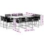Voir la diapositive 6 : VIDAXL Ensemble a manger de jardin 11 pcs noir resine tressee
