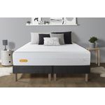 SEPTNUITS Matelas + double sommiers Memo Bio Mousse à mémoire de forme 5 zones de confort Maxi épaisseur Déhoussable. Coloris disponibles : Gris