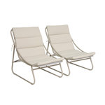 SWEEEK Lot de 2 fauteuils relax acier beige - Edena