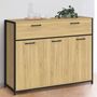 Voir la diapositive 2 : ID MARKET Buffet 100 cm DETROIT 3 portes et 1 tiroir design industriel