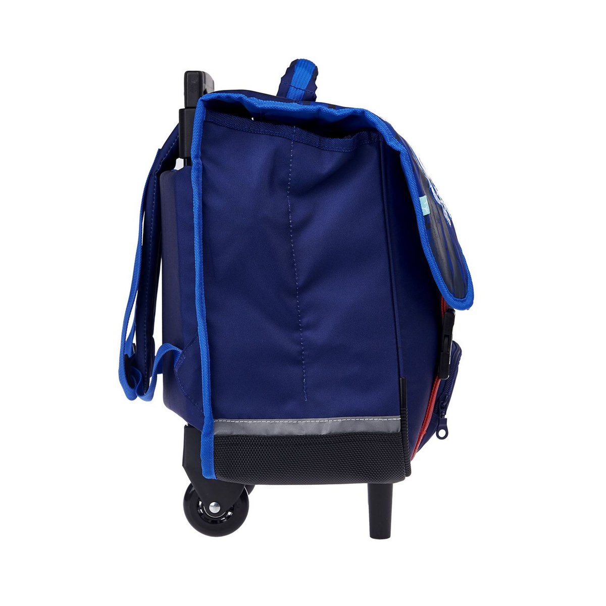 AUCHAN Cartable à roulettes 41 cm CM1/CM2 bleu Football Player