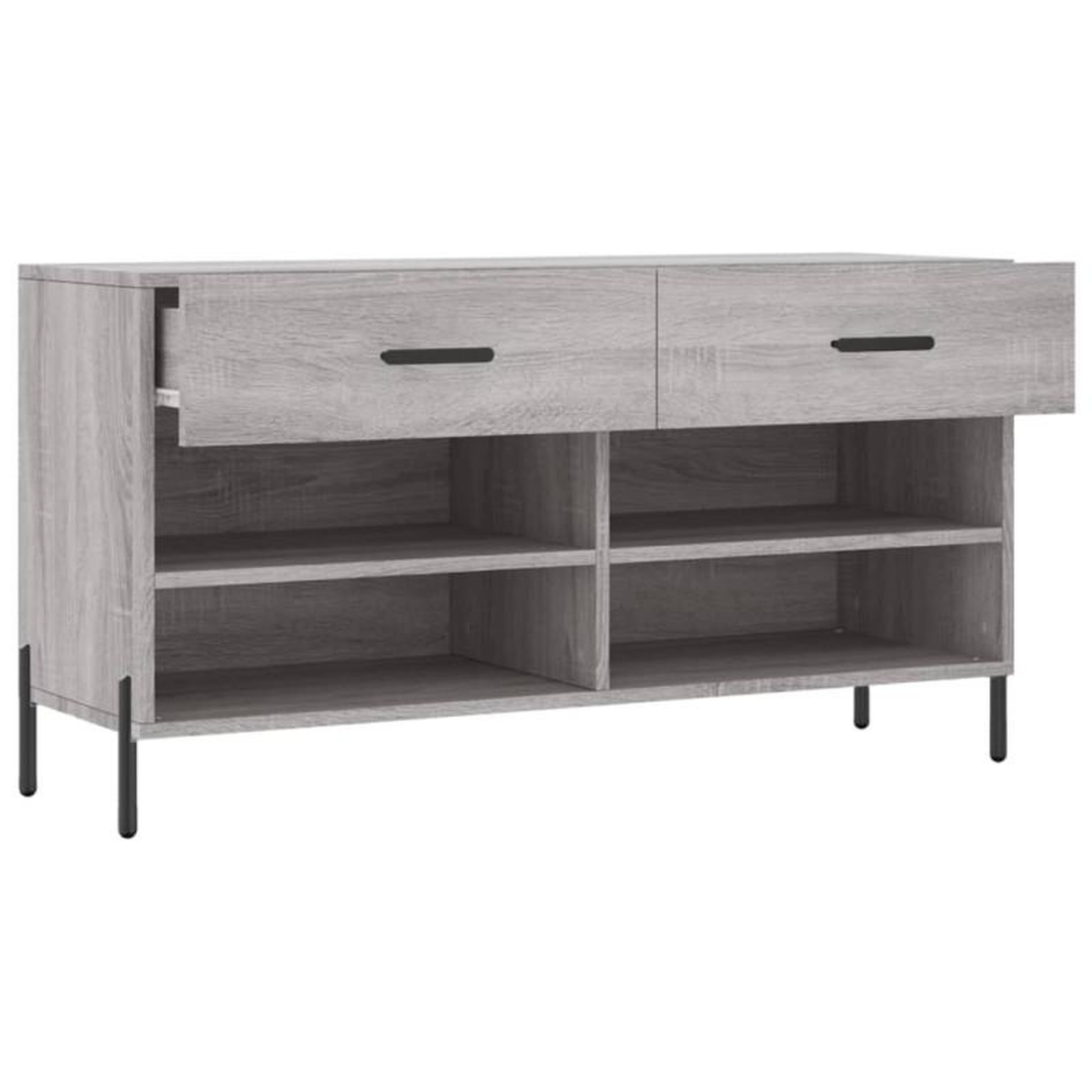 Voir la diapositive 5 : VIDAXL Banc à chaussures sonoma gris 102x35x55 cm bois d ingénierie
