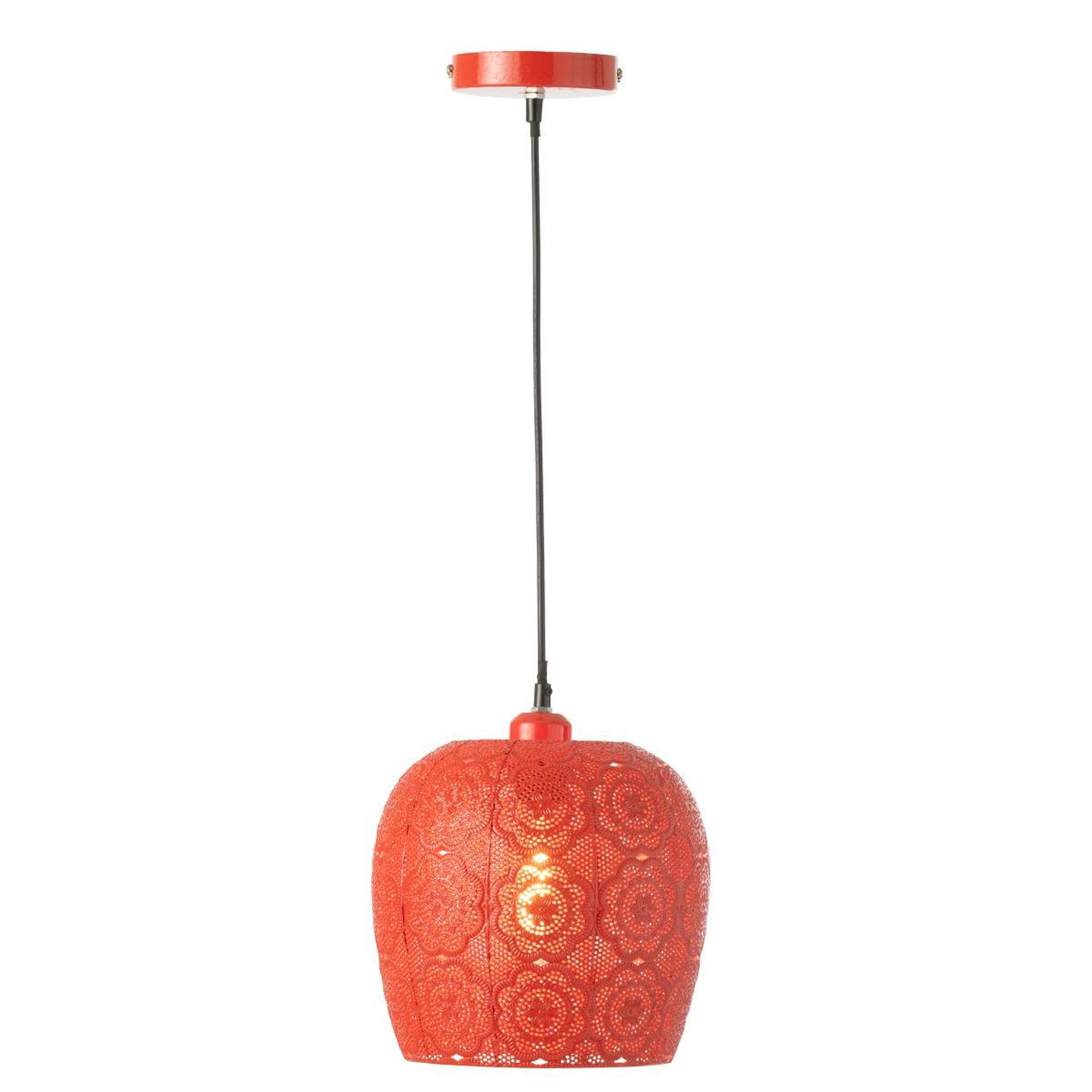 Voir la diapositive 2 : J-LINE Lampe Suspension en Métal  Alive  39cm Rouge