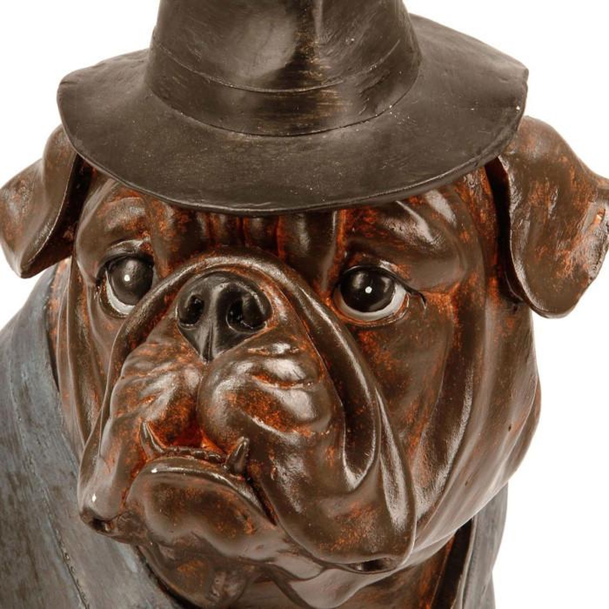 Voir la diapositive 3 : ATMOSPHERA Statue chien assis  bulldog  44cm noir