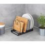 Voir la diapositive 4 : Wenko Rangement de placard cuisine - Support pour assiettes et couvercles - Noir