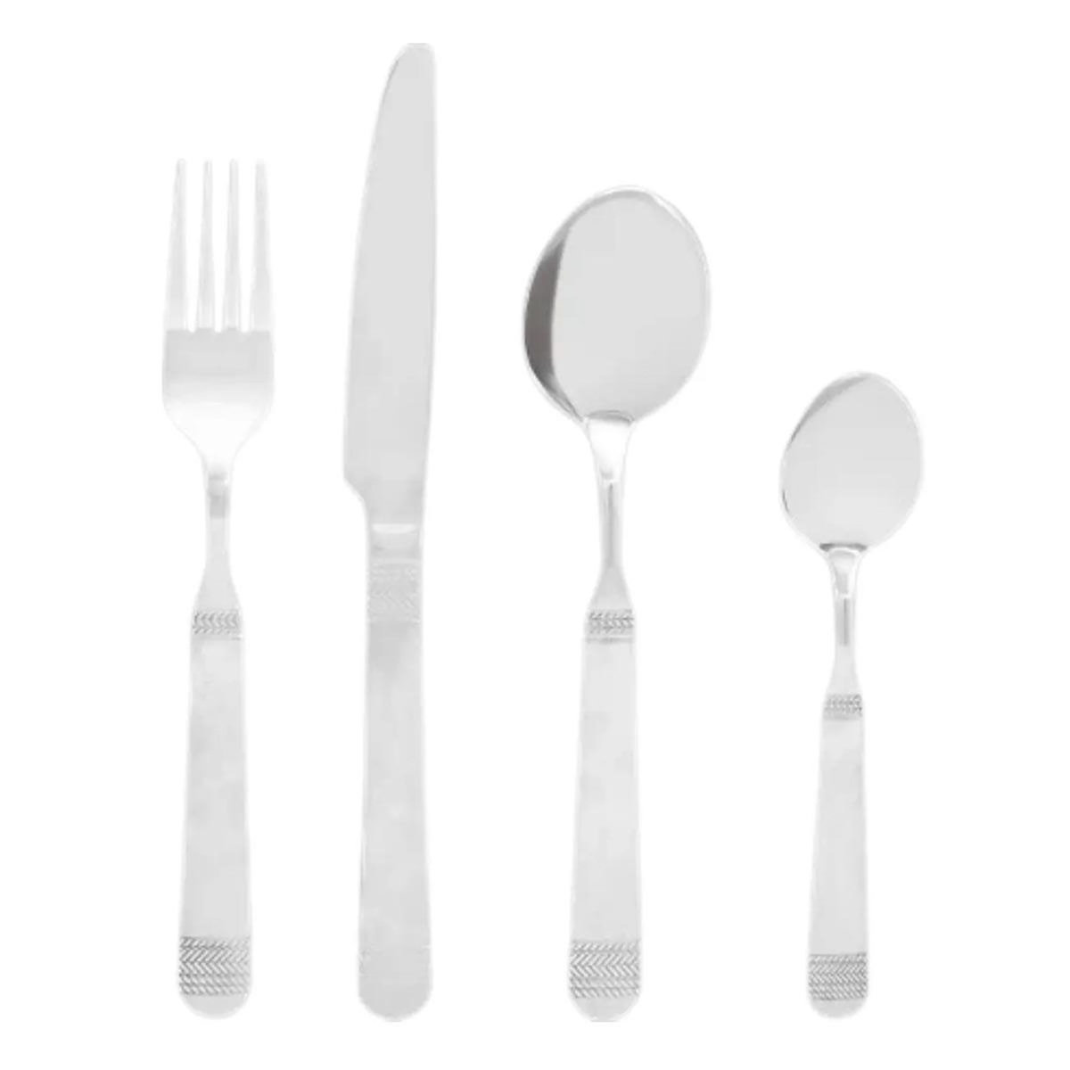 SECRET DE GOURMET Ménagère 24 Pièces en Inox  Sacha  24cm Argent