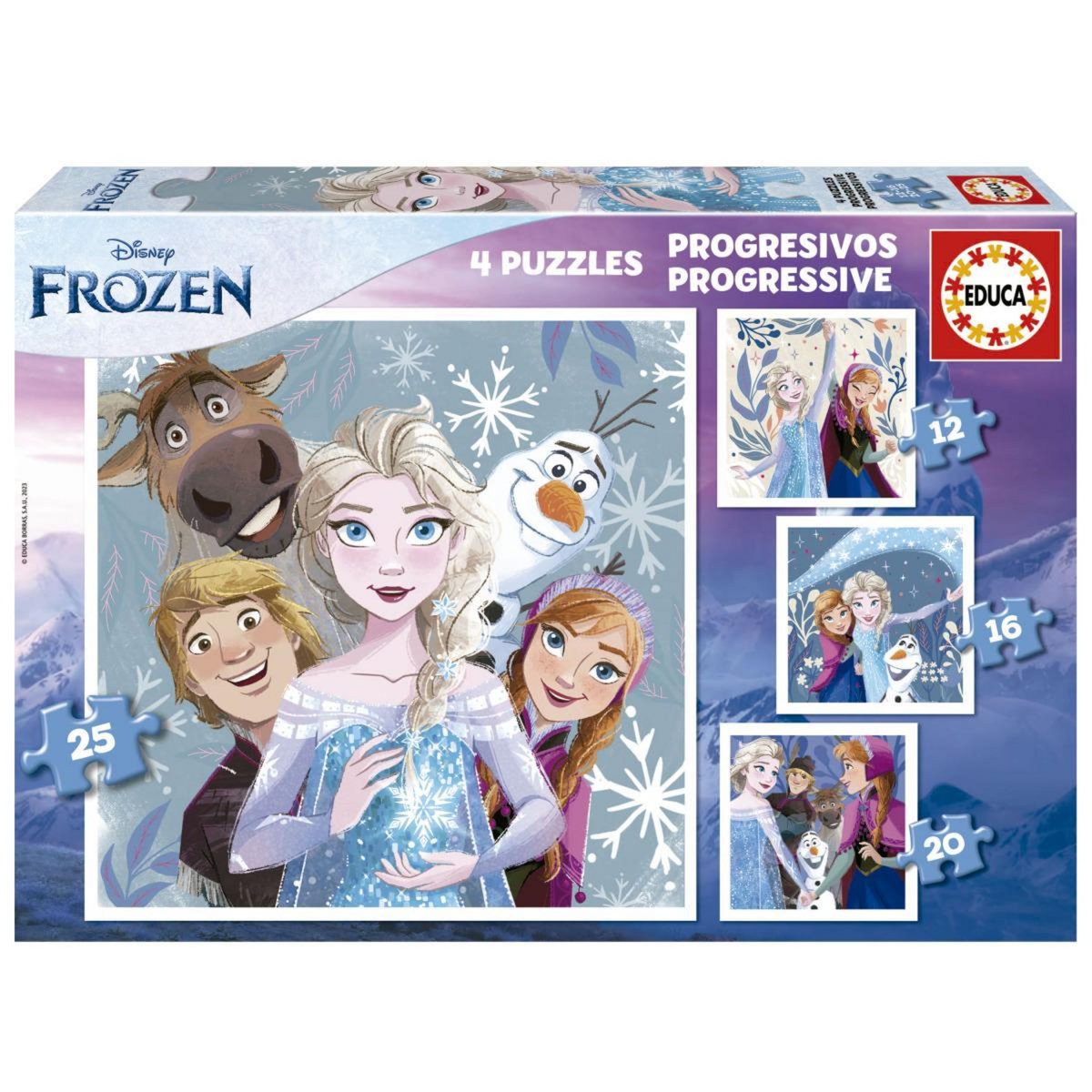 EDUCA 4 puzzles evolutifs La reine des Neiges