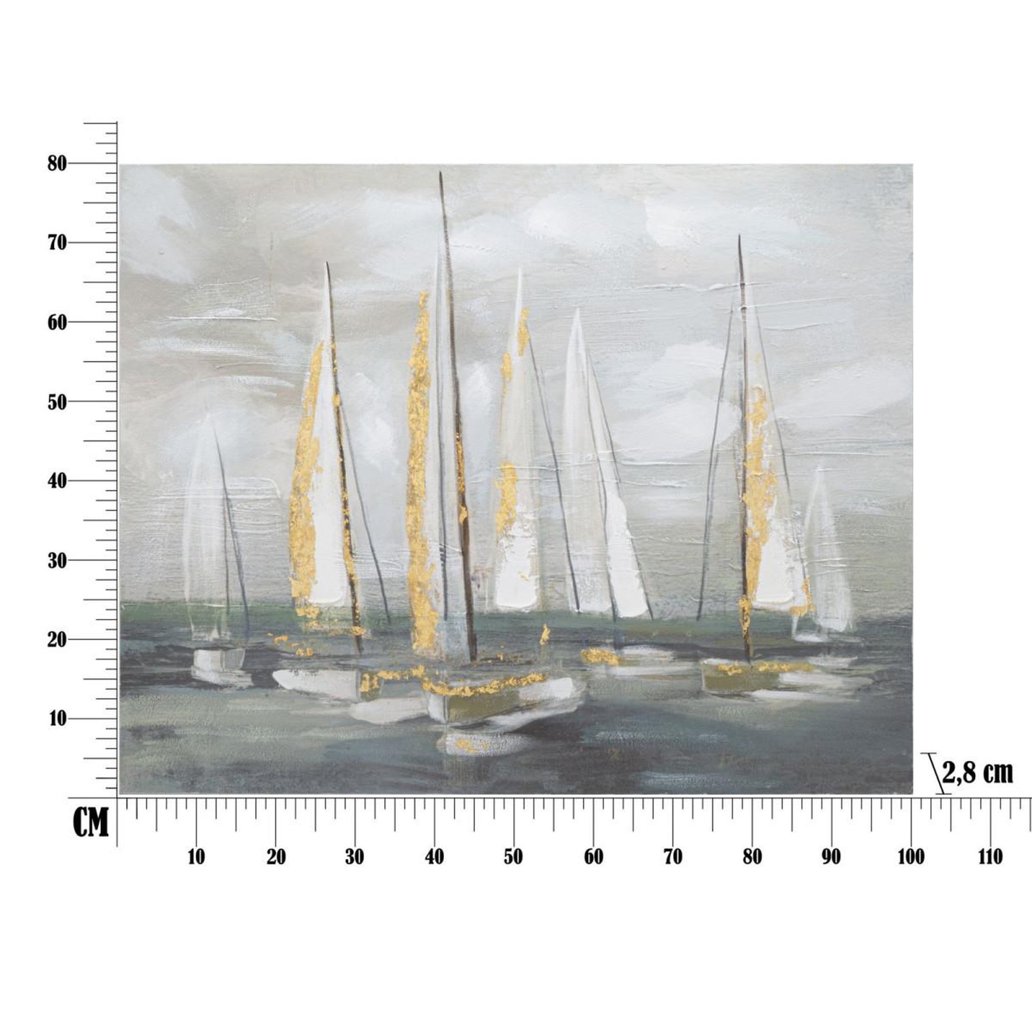 Voir la diapositive 6 : Paris Prix Toile Peinture Déco  Boat  80x100cm Multicolore