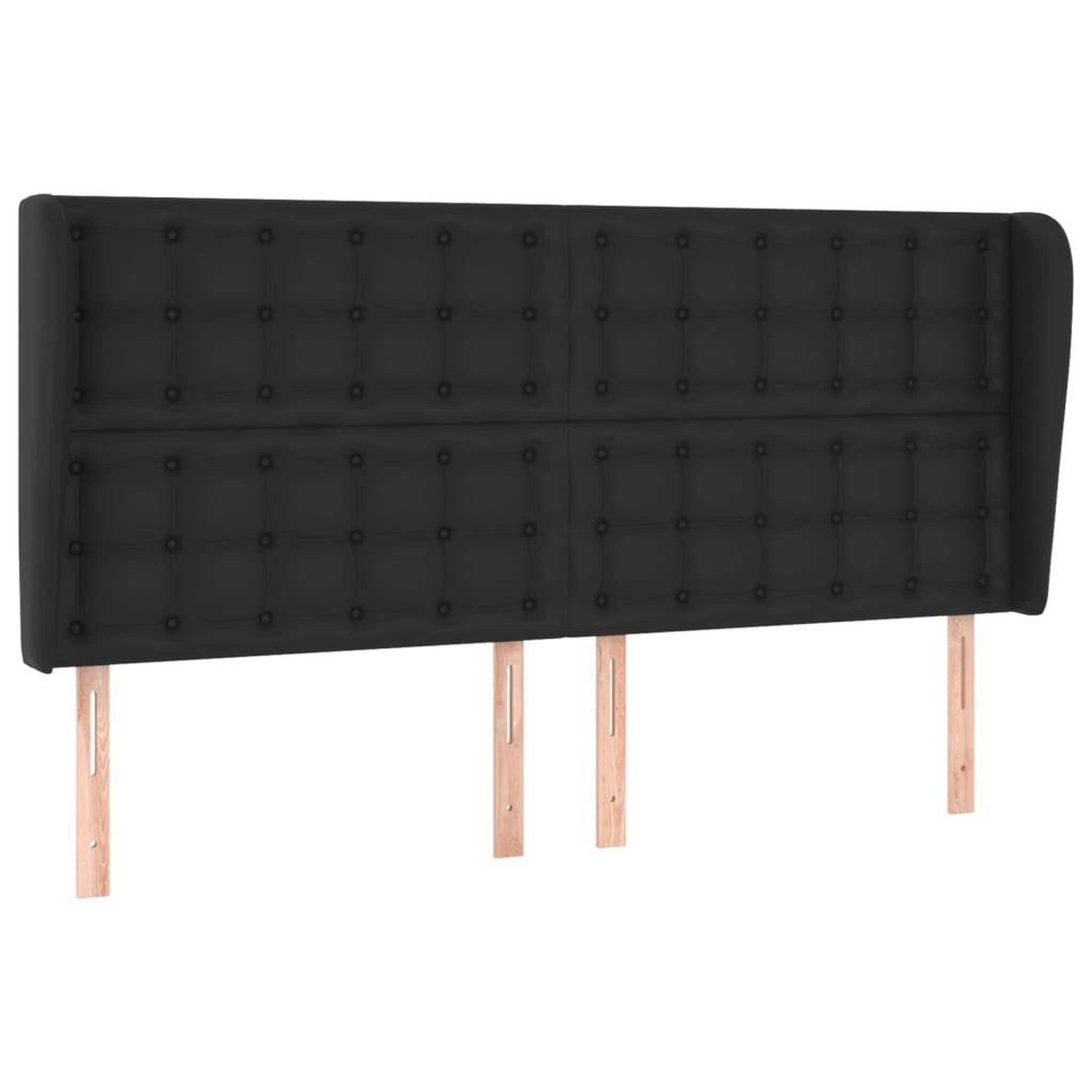 Voir la diapositive 2 : VIDAXL Tete de lit avec oreilles Noir 183x23x118/128 cm Similicuir