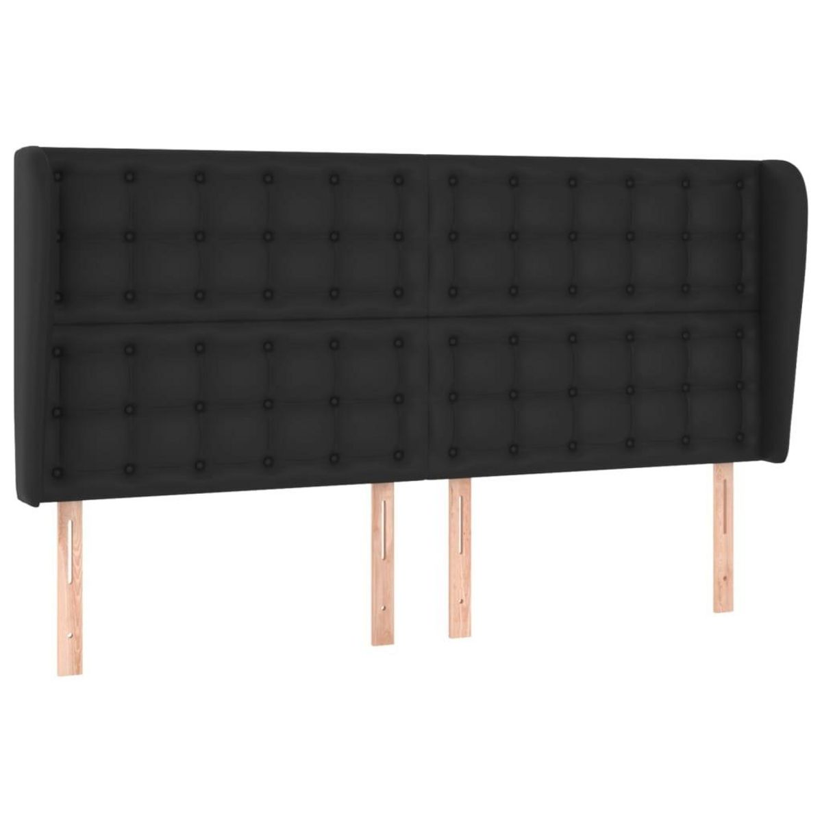 VIDAXL Tete de lit avec oreilles Noir 183x23x118/128 cm Similicuir