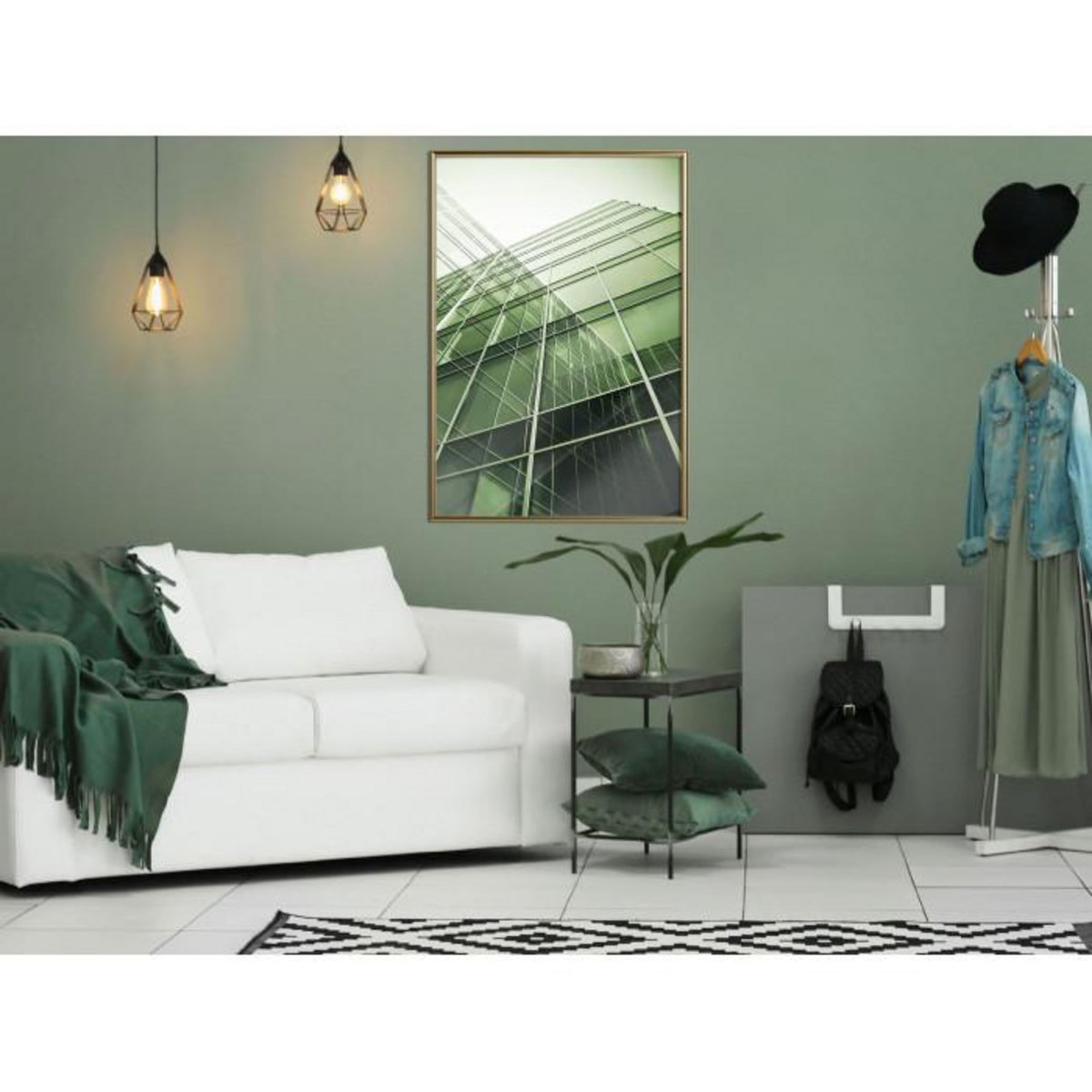 Paris Prix Affiche Murale Encadrée  Steel and Glass Green