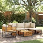 VIDAXL Salon de jardin avec coussins 6 pcs bois d'acacia solide