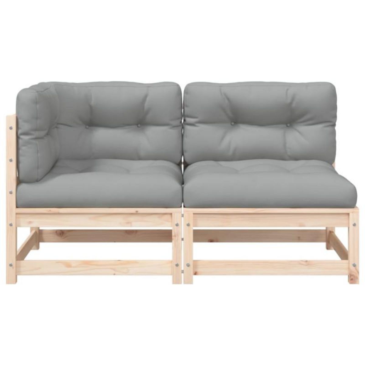 VIDAXL Canapé de jardin avec coussins 2 places bois de pin massif