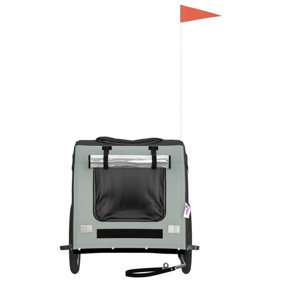 VIDAXL Remorque de velo pour animaux de compagnie gris et noir