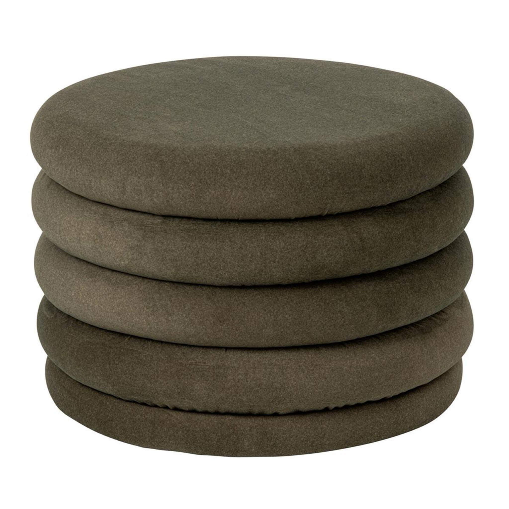 J-LINE Pouf coffre côtelé  mich  59cm vert