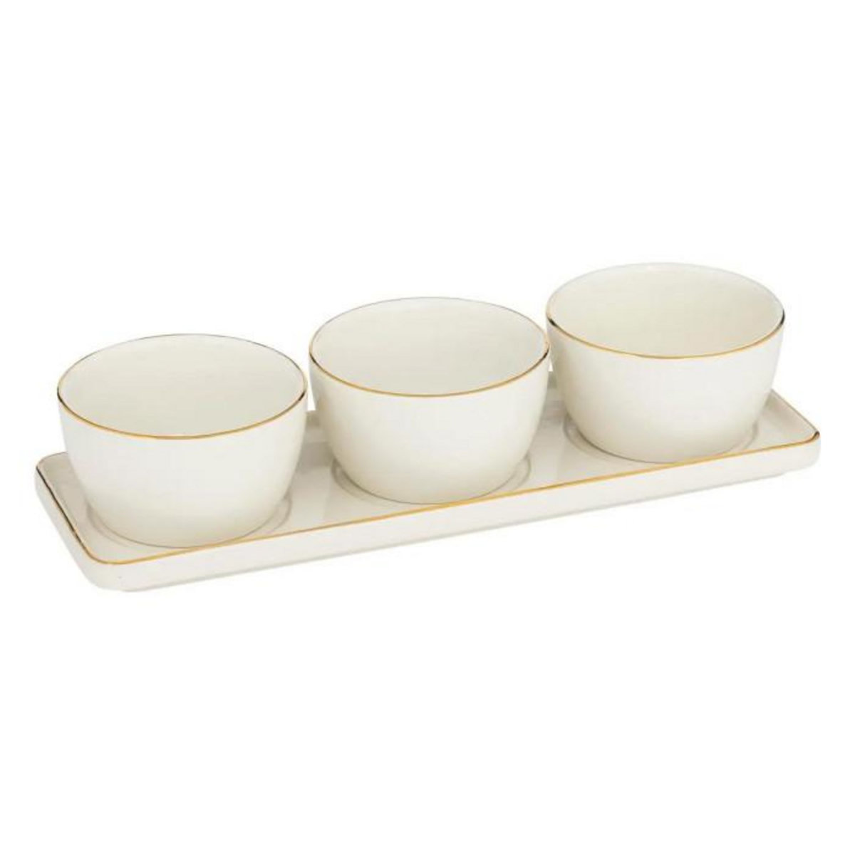 SECRET DE GOURMET Service Apéritif 4 Pièces en Céramique  Arya  9cm Blanc