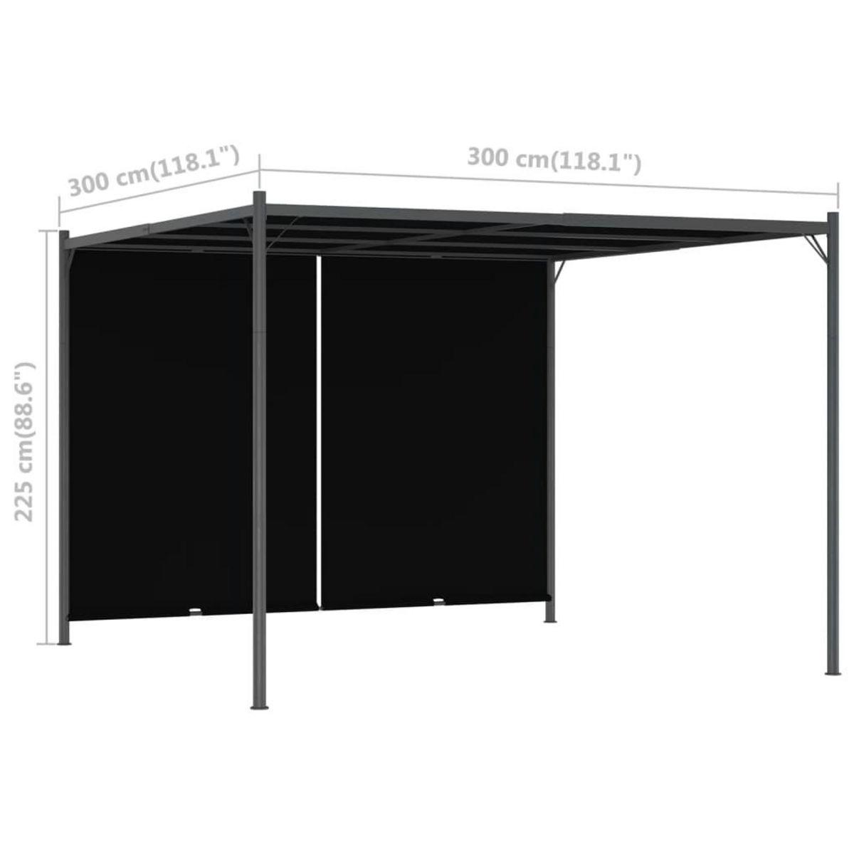 VIDAXL Pergola de jardin avec toit retractable 3x3 m Anthracite