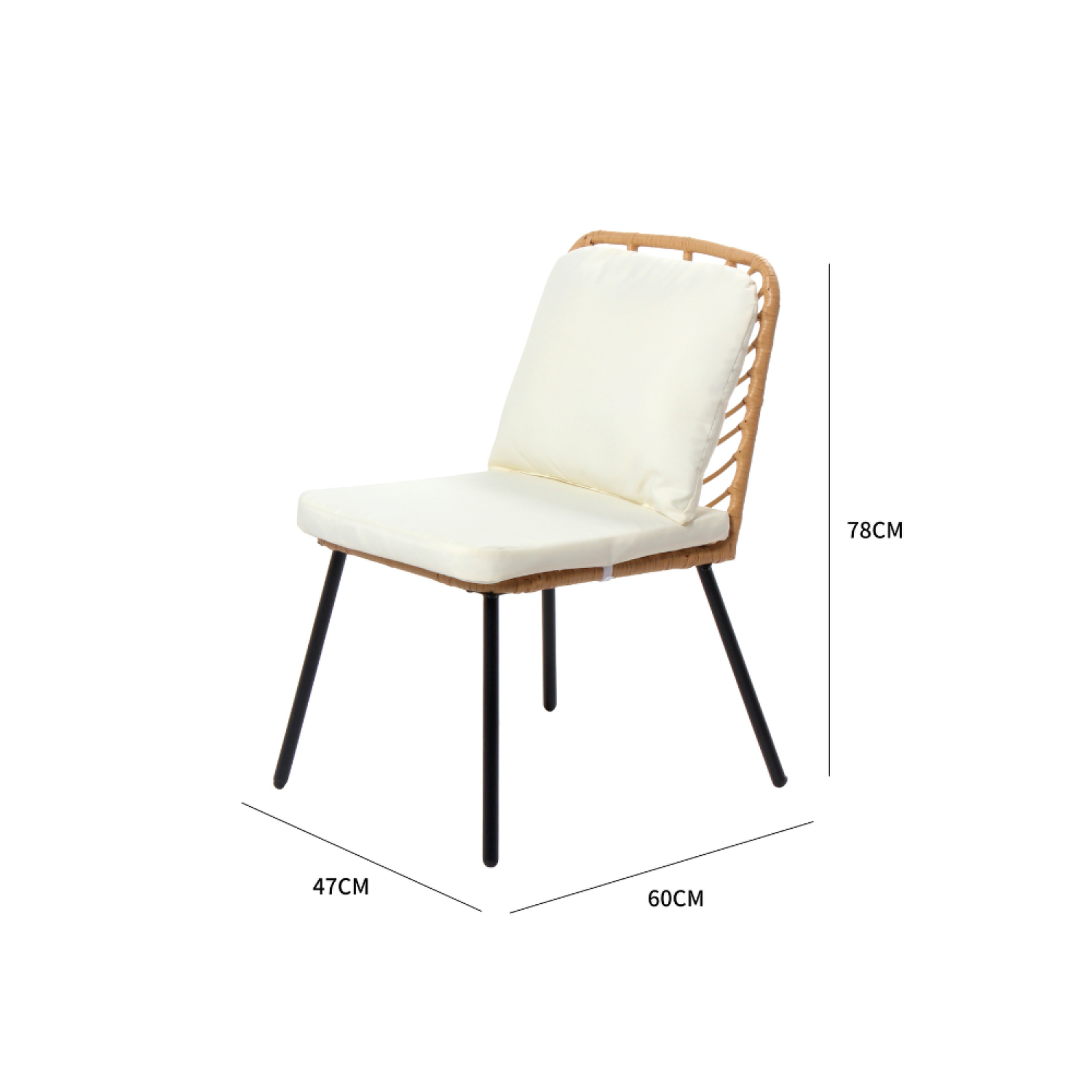 Voir la diapositive 6 : CONCEPT USINE Salon de jardin bas 2 chaises + 1 table cadix