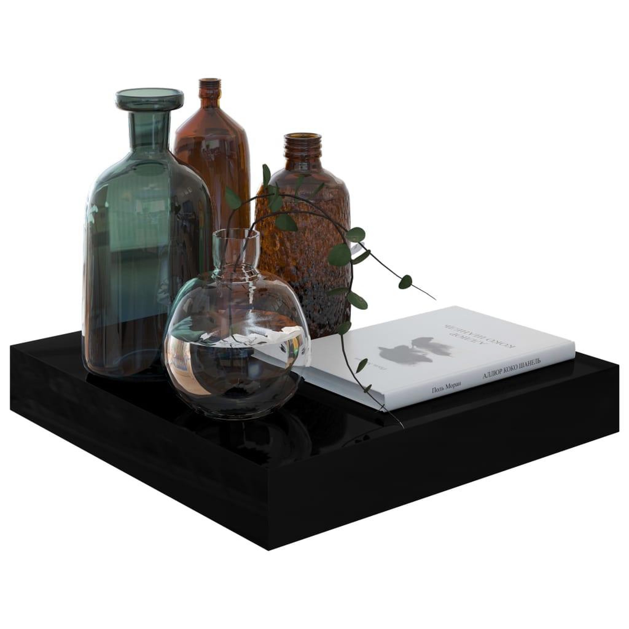 Voir la diapositive 4 : VIDAXL Etagere murale flottante 2 pcs Noir brillant 23x23,5x3,8 cm MDF