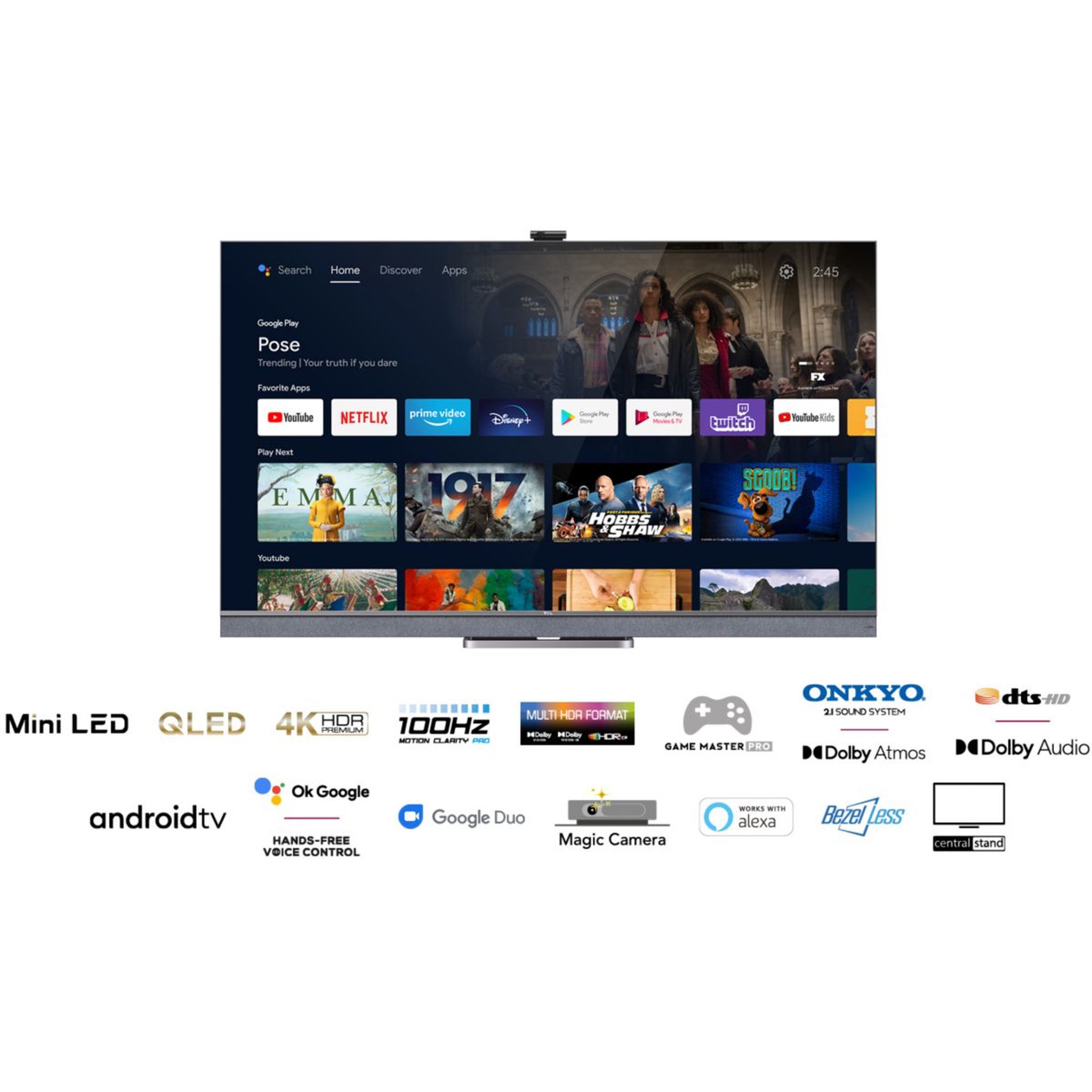 Voir la diapositive 5 : TCL TV QLED 65C825 Mini Led Android TV