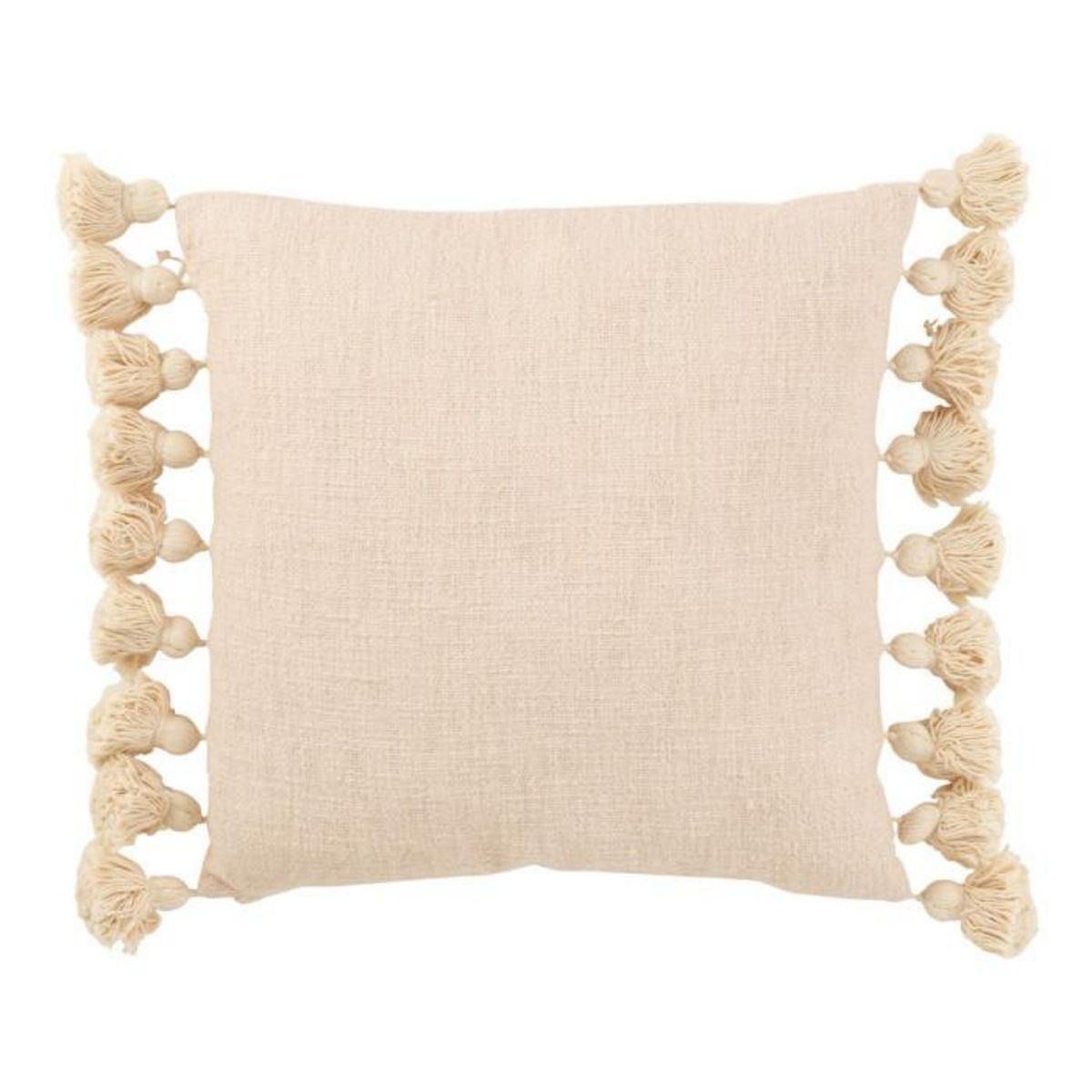 Paris Prix Coussin Déco Pompons  Bella  48x48cm Pêche