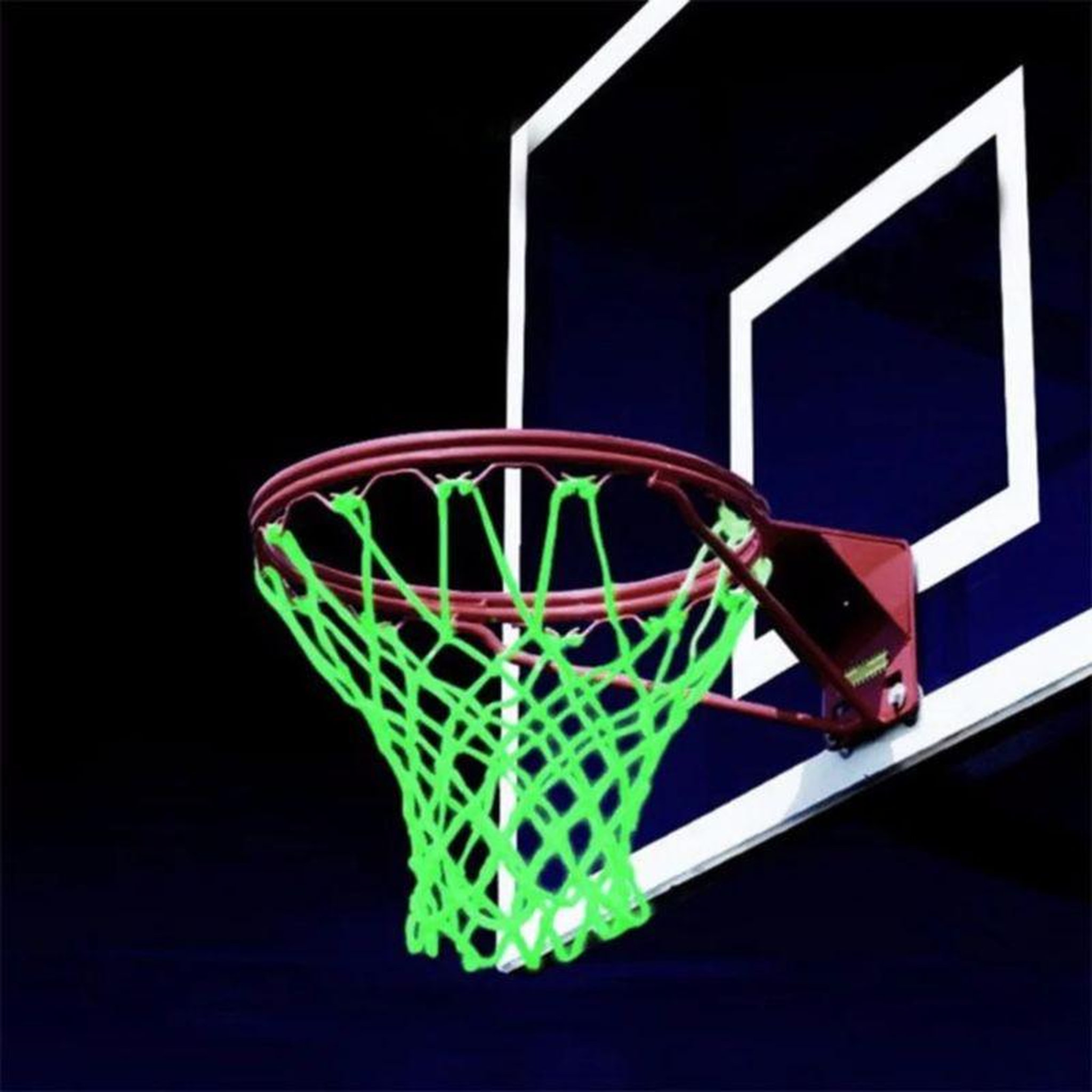 Voir la diapositive 2 : BUMBER Filet de panier basket-ball phosphorescent - Ghost - Adaptabilité universelle et Installation facile