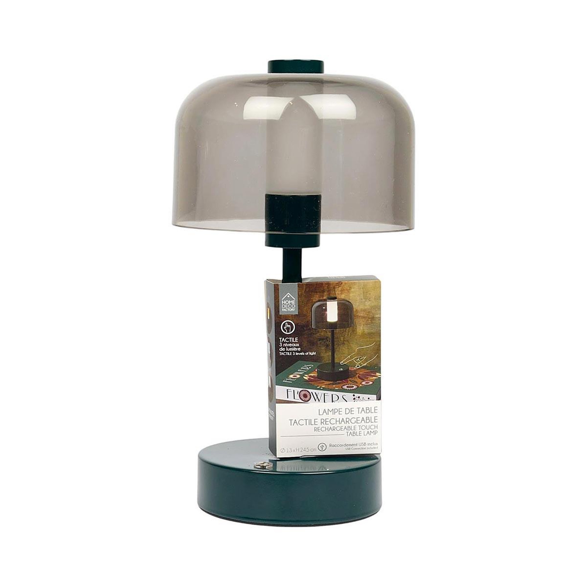 Voir la diapositive 5 : The Home Deco Factory Lampe à poser tactile rechargeable  led  24cm vert