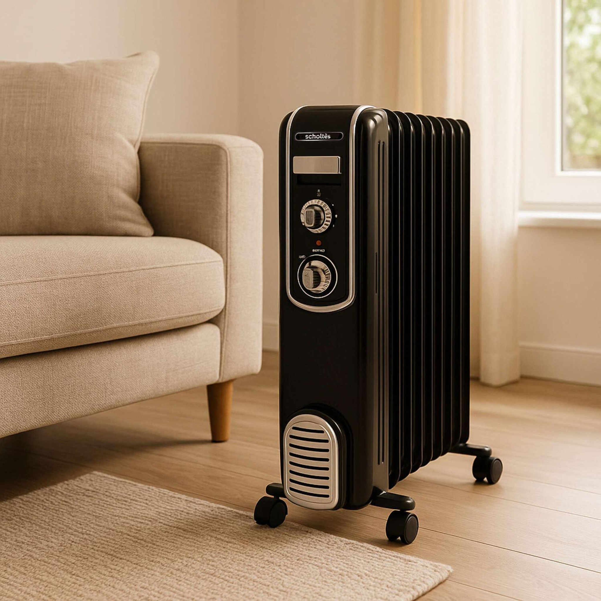 Voir la diapositive 6 : Scholtes Radiateur bain d'huile 2000w noir - schv709n