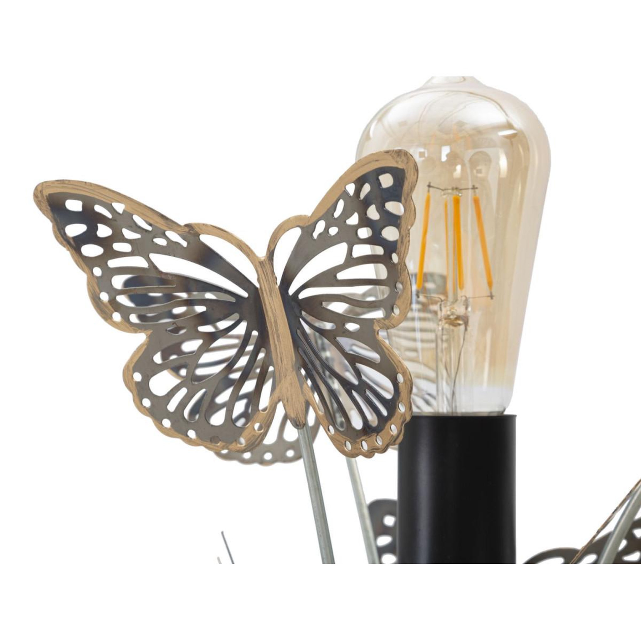 Voir la diapositive 2 : Paris Prix Lampe à poser en métal  papillons  47cm multicolore