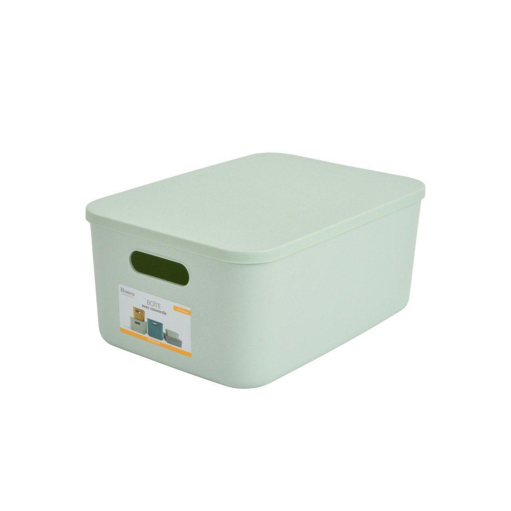 Voir la diapositive 4 : HOMEA Boîte de Rangement Avec Couvercle  Iris  10,5L Sauge