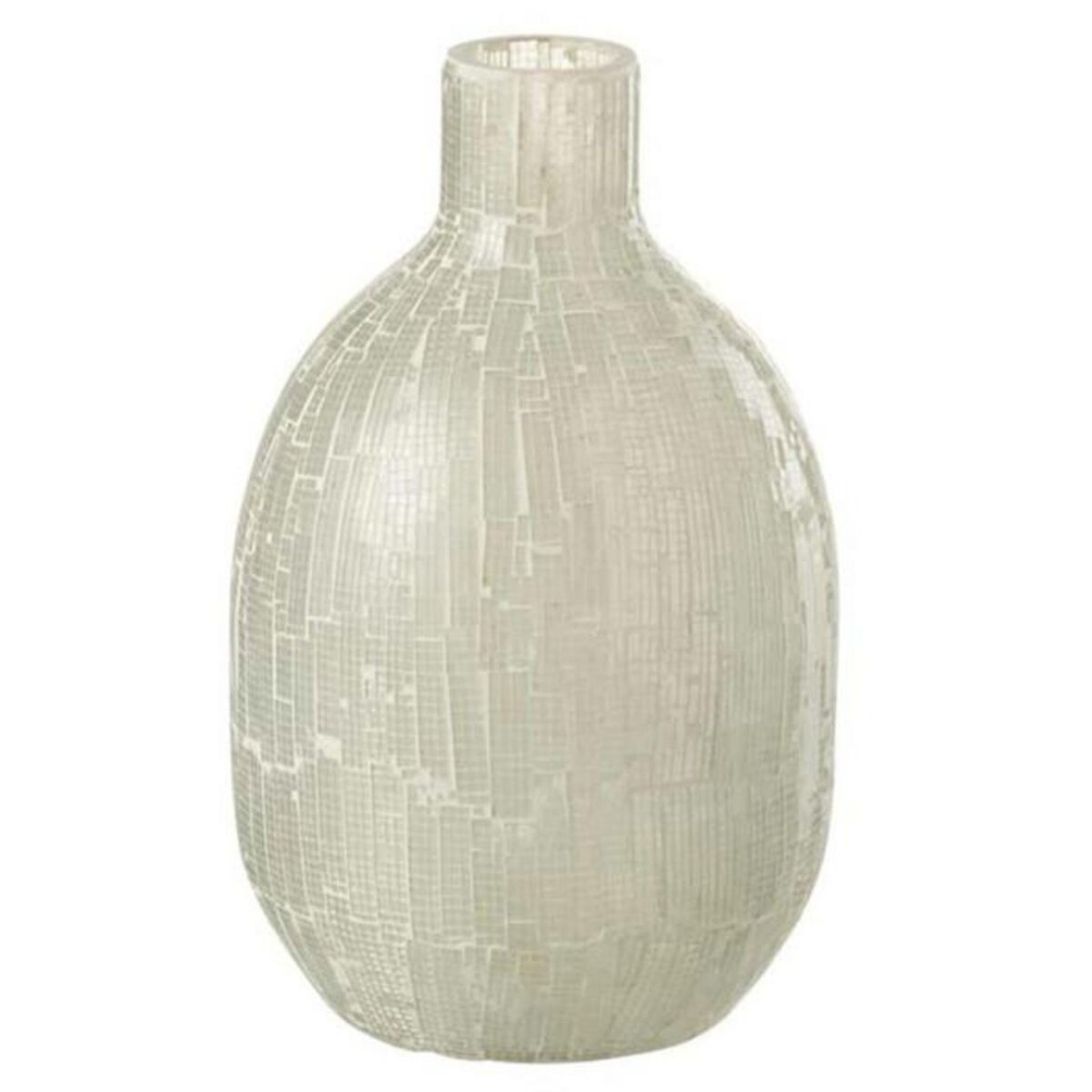 Paris Prix Vase Design en Verre  Mosaïque  27cm Gris Clair