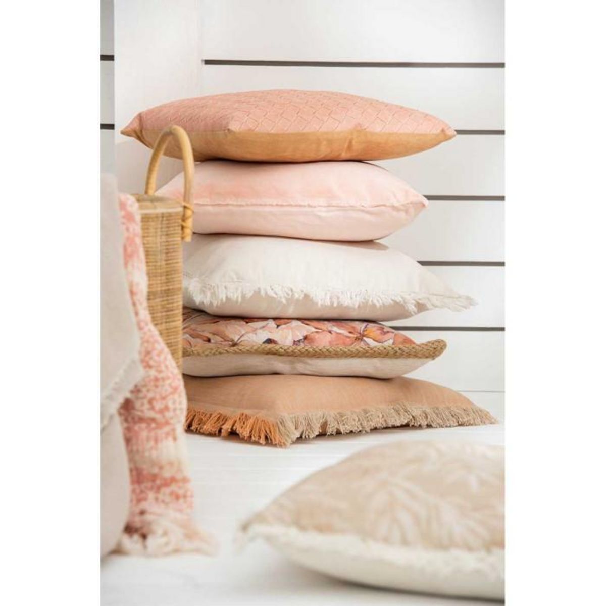 Paris Prix Coussin Déco Imprimé  Garden  49x49cm Naturel