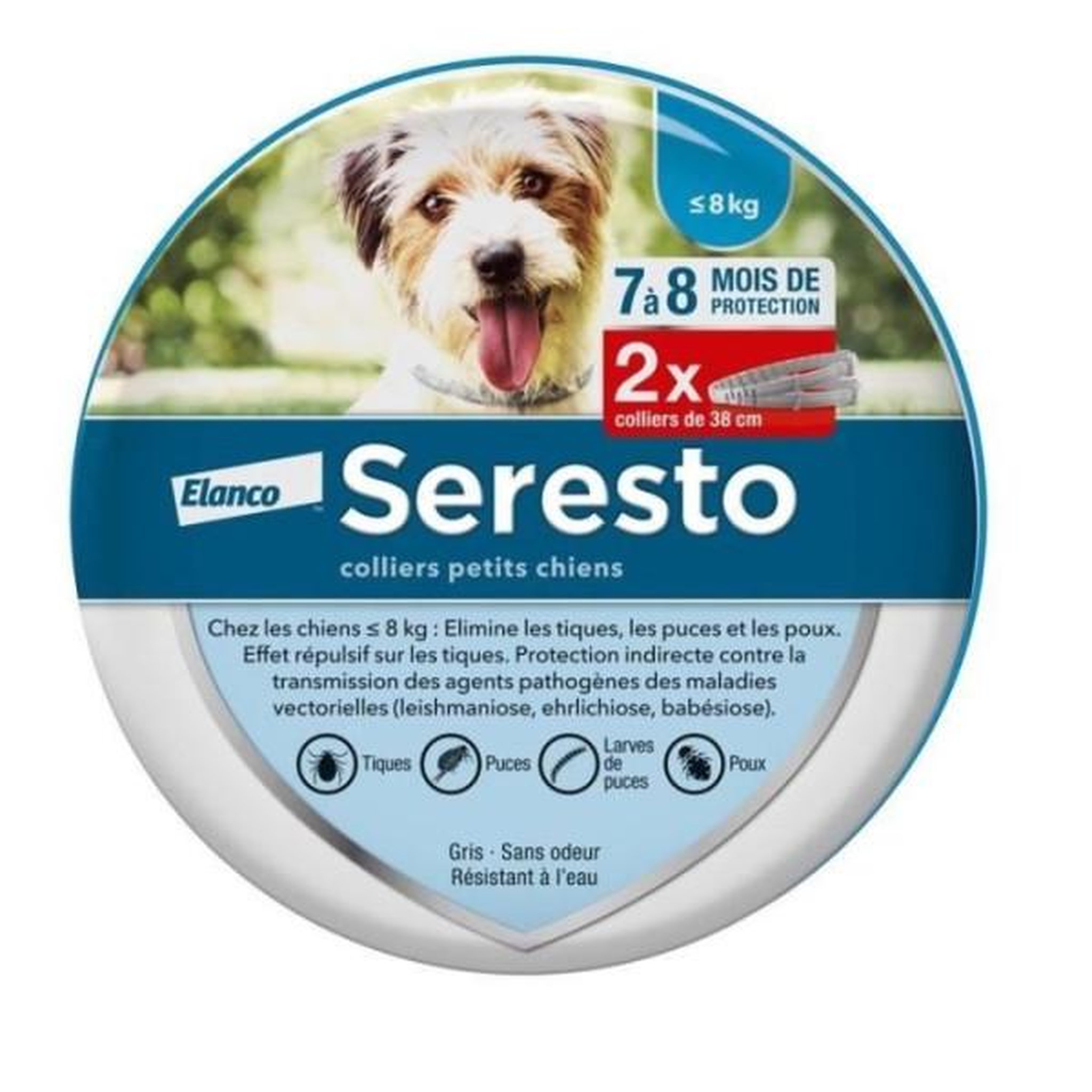 Seresto Seresto chien collier anti-puces et anti-tiques -8kg 2 unités