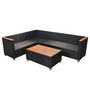 Voir la diapositive 5 : VIDAXL Salon de jardin 4 pcs avec coussins Resine tressee Noir