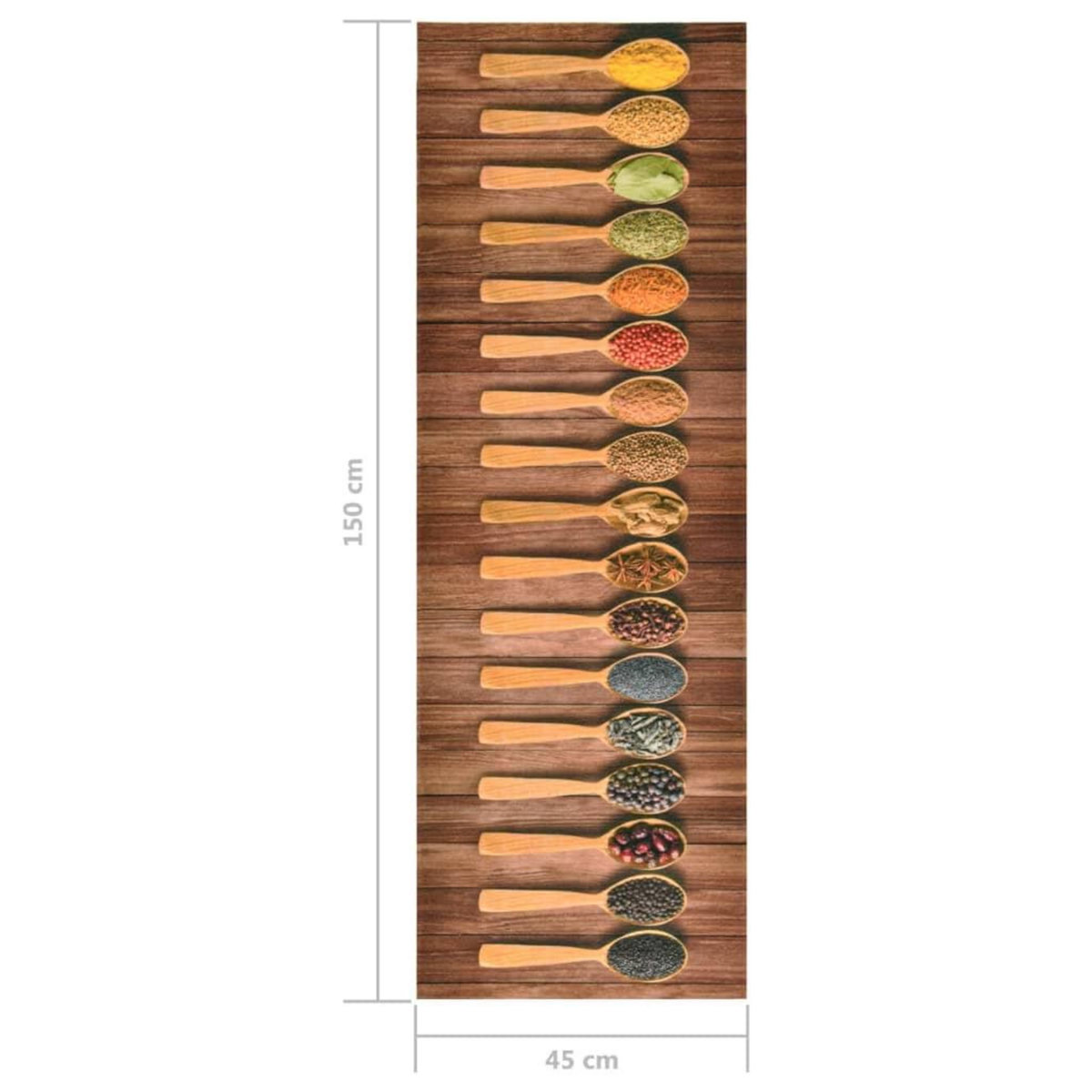 VIDAXL Tapis de sol de cuisine lavable Cuillere 45x150 cm