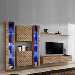 Paris Prix Ensemble Meuble TV  Switch Lamel XVI  330cm Naturel