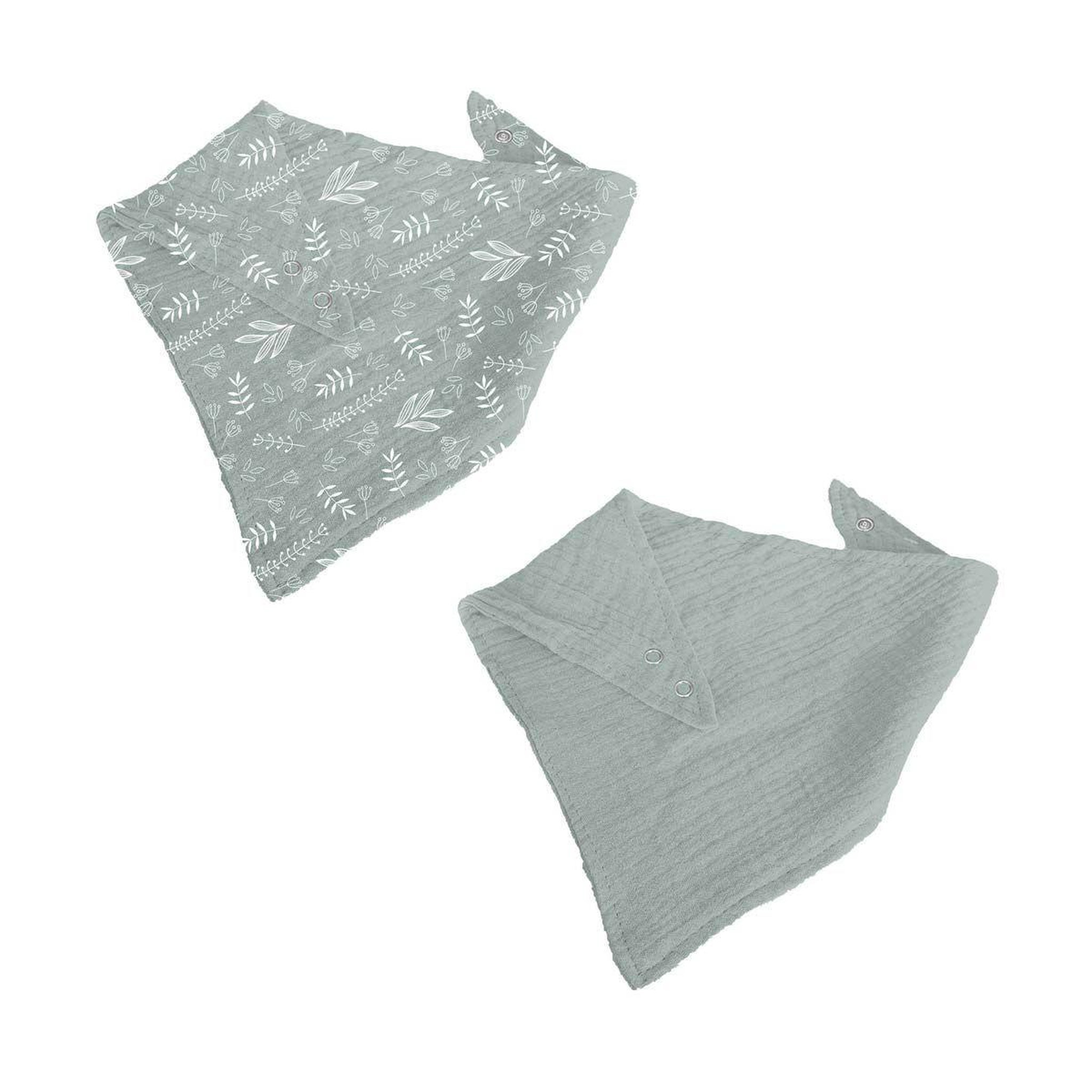 BEBE DOUCEUR Lot de 2 bavoirs bébé  bandana  41cm vert céladon