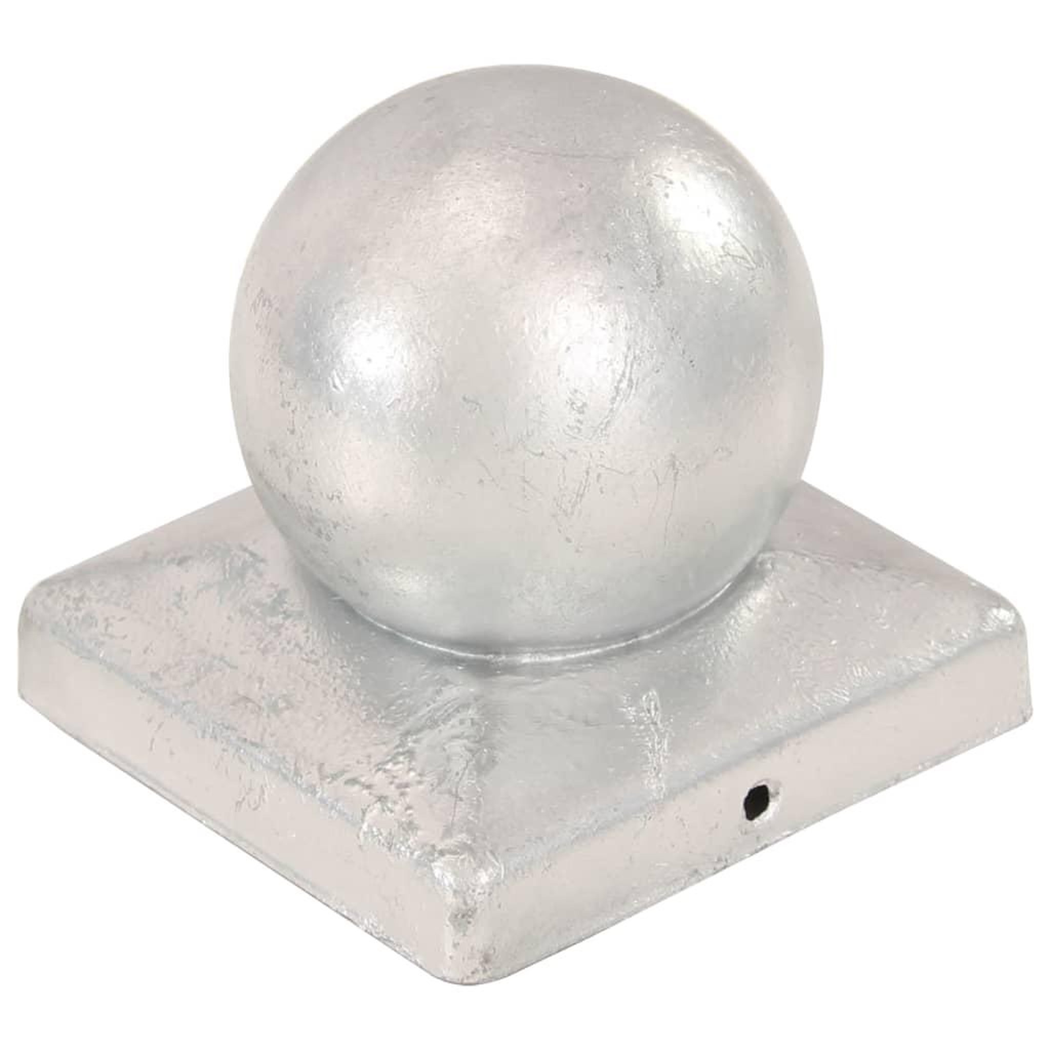Voir la diapositive 2 : VIDAXL Bouchons de poteau 6 pcs globe final metal galvanise 101x101 mm