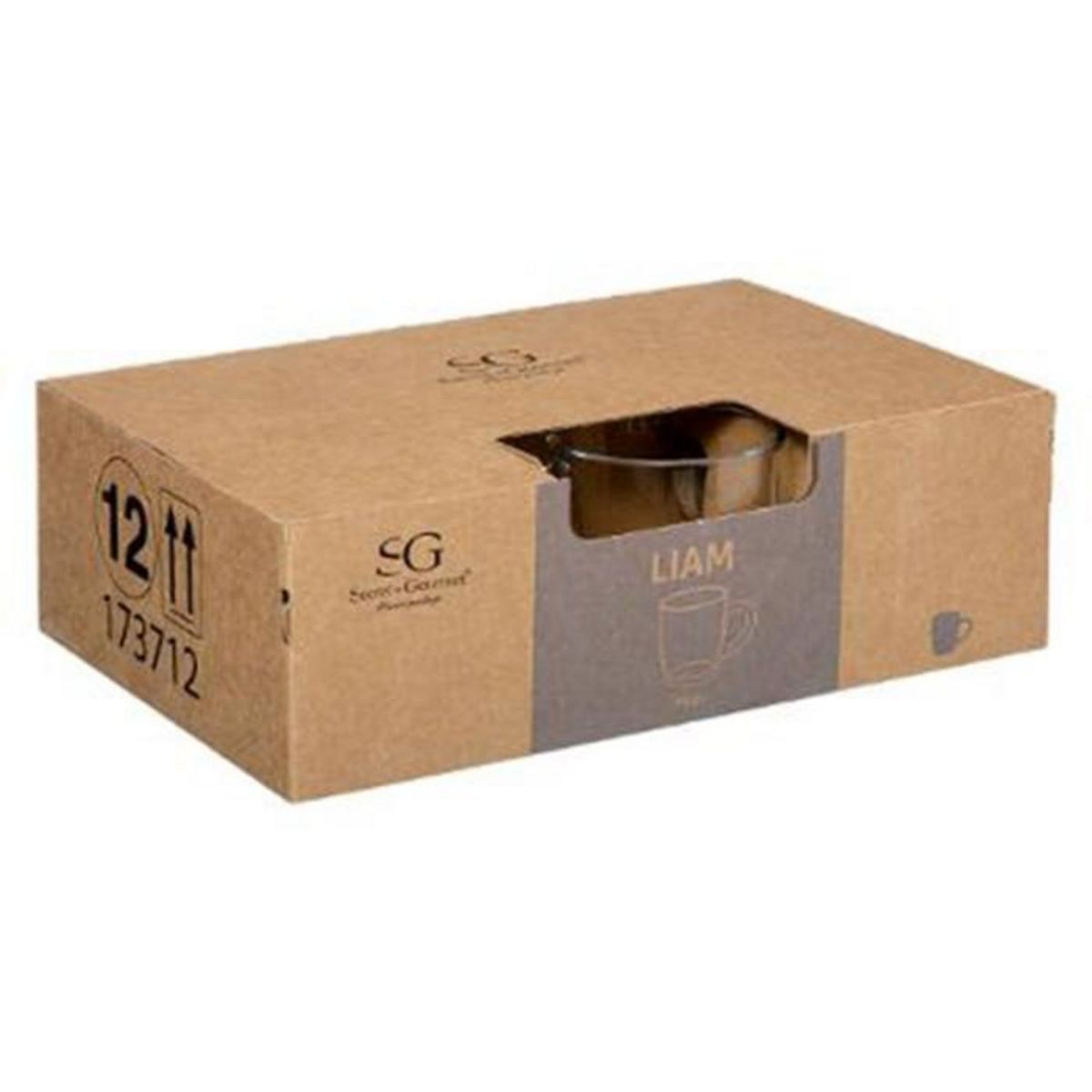 SECRET DE GOURMET Lot de 6 Mugs  Liam  34cl Transparent