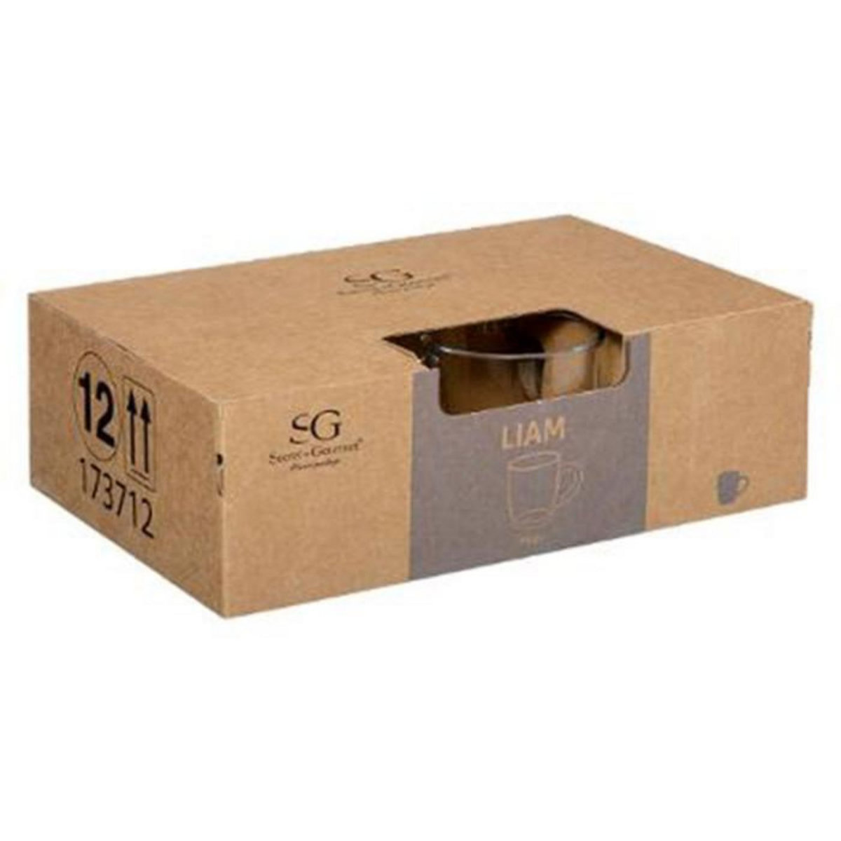 SECRET DE GOURMET Lot de 6 Mugs  Liam  34cl Transparent