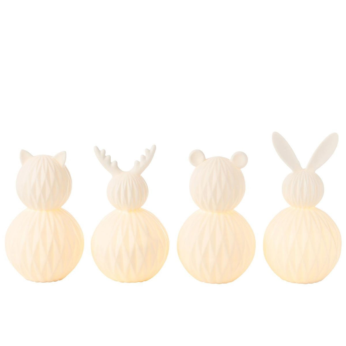 Paris Prix Lampe à Poser LED en Porcelaine  Ours  22cm Blanc