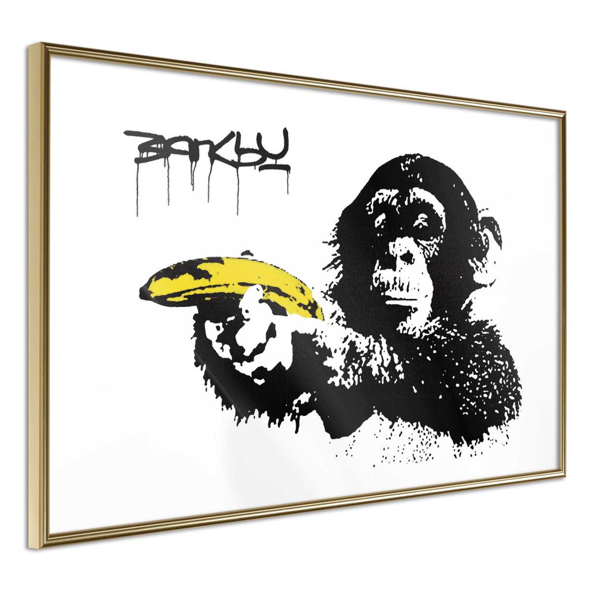 Voir la diapositive 1 : Paris Prix Affiche Murale Encadrée  Banksy Banana Gun II